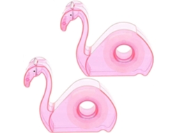 Conjunto com 2 Unidades de Porta fita Adesiva em Formato Flamingo, Dispensador Fita Adesiva, Suporte para Rolo Cortador GOKOCO