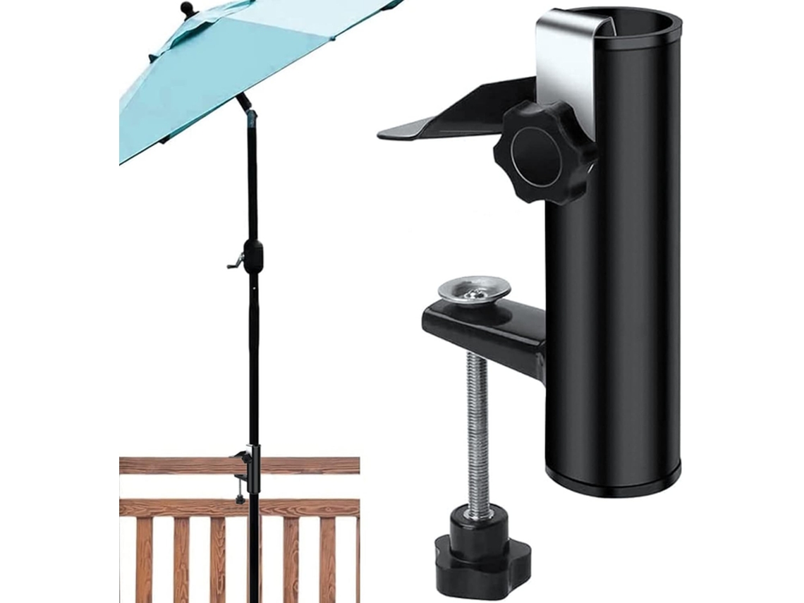 Suporte Guarda-sol - Base Guarda-sol - Suporte Sombrinha - Clip Mesa/balcão - Metal - Preto