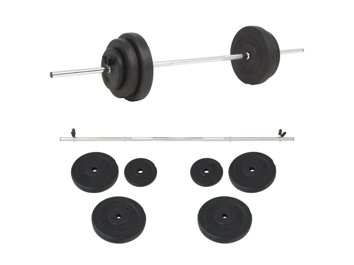 Vidaxl Conjunto Com Barra 30 Kg