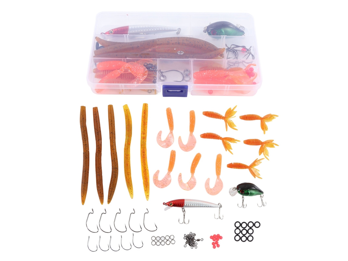 Kit de Iscas de Pesca 67pcs para Água Doce e Salgada