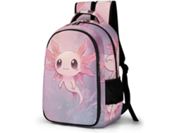 Mochila Escolar Feminina Para O Ensino Fundamental, Axolotl Adolescentes, Infantil De Lazer Com Design