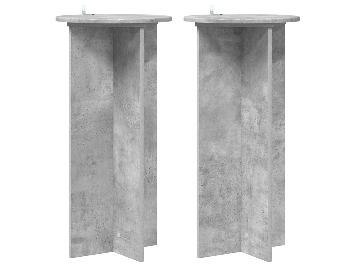 Conjunto 2 Suporte Moderno Para Plantas Vidaxl Cinzento Derivados De Madeira (40 X 40 X 80 Cm)