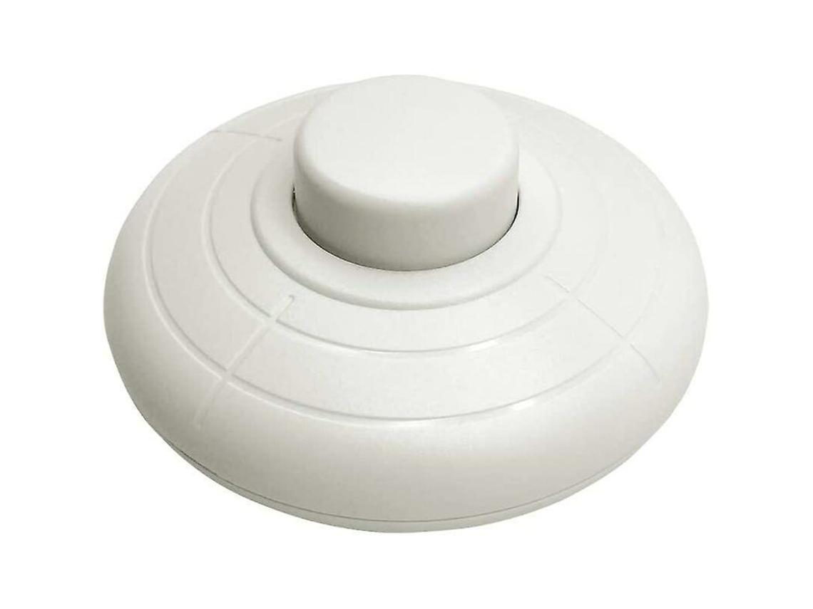 Interruptor De Pé Redondo Branco Para Luminária Chão E Mesa