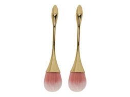 2pcs Brocha De Polvo Para Arte De Uñas Com Pincéis Suaves E Cabo Ergonômico Multiusos Para Manicura Ouro Champanhe