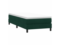 Vidaxl Box Cama De Primavera Sem Colchão Verde Escuro 80x210 Cm Veludo
