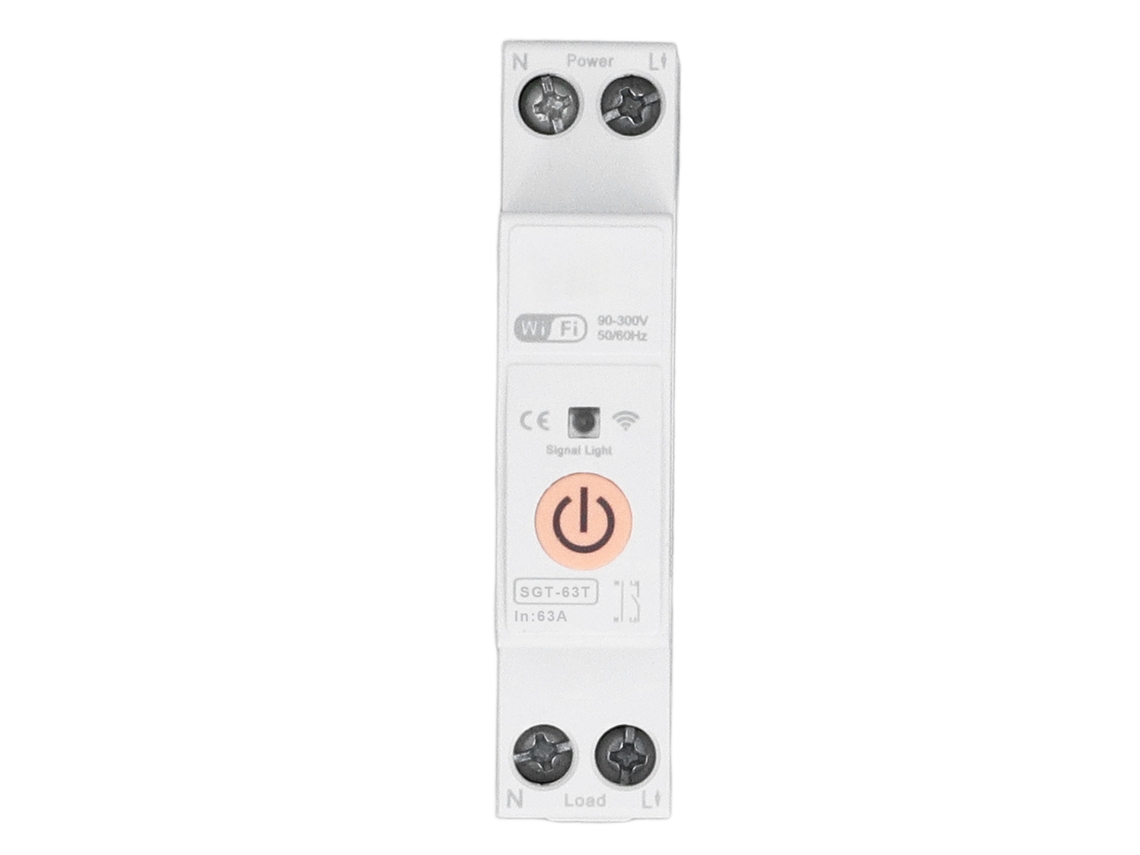 Interruptor Inteligente Wifi de Rail Din para Eletrodomésticos, 2p 63a, AC90‑300v, Controle Remoto