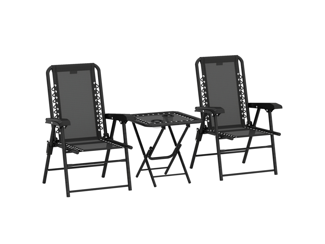 Mesa de jardim retangular para 6 pessoas, com orifício para guarda-sol, madeira e aço, 175x80x75cm, marrom ZENCORE SERVICES