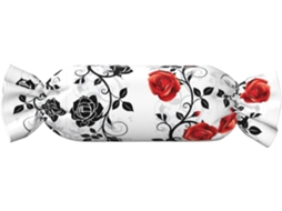 Almofada Cilíndrica Formato de Doce com Estampa Floral Rosa e Folhas Primavera 100 % Poliéster Ideal para