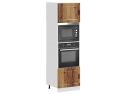 Vidaxl Armários Forno 2 Pcs Porto Derivados De Madeira Madeira Velha