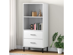 Vidaxl Estante C/ 2 Gavetas 60x35x128,5 Cm Madeira Maciça Oslo Branco