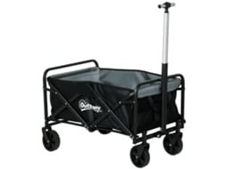 Carrinho de Transporte Carrinho Dobrável com 4 Rodas Capacidade 70 L Carga 80 Kg para Jardim Praia Campismo Preto