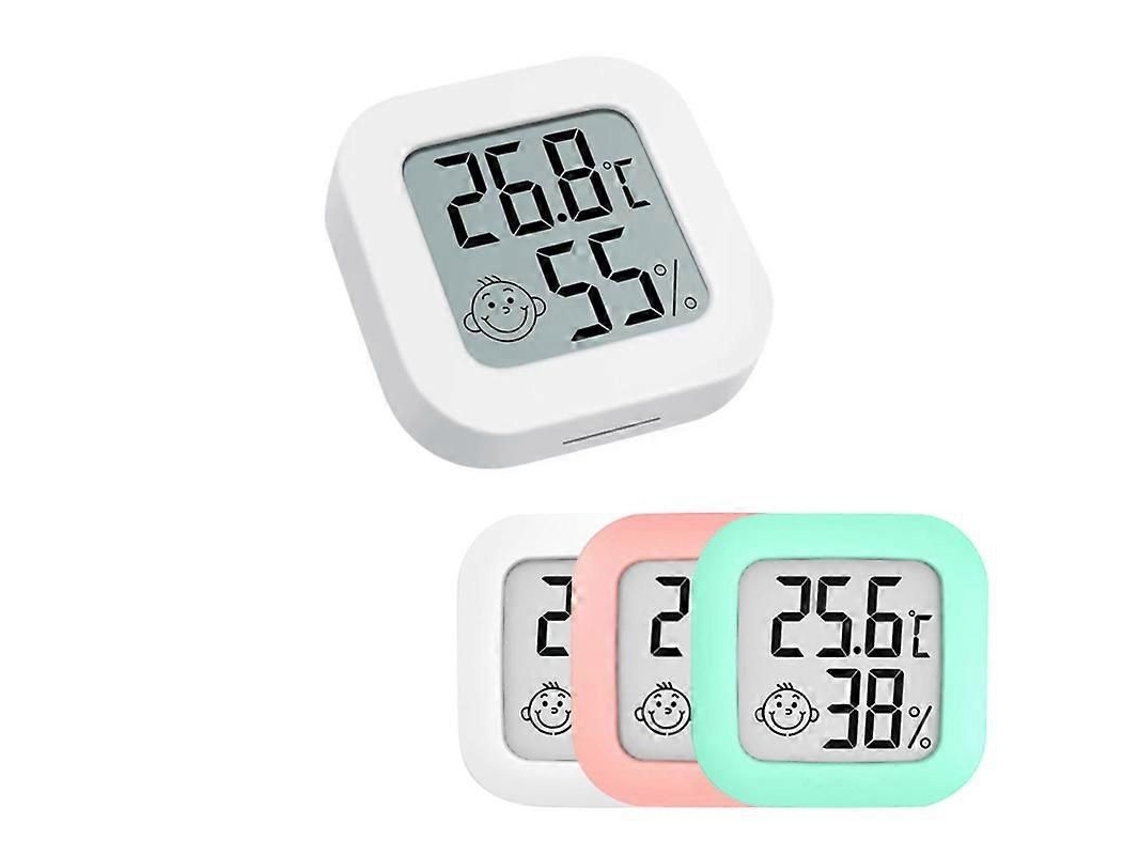 Termômetro E Higrômetro Digital Lcd Compacto De Alta Precisão Com Três Peças