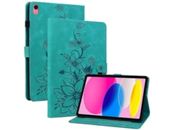 Capa Protetora De Couro Resistente A Quedas, Compatível Com Ipad 10.9 (2022), Com Suporte E Estampa De Lírio.