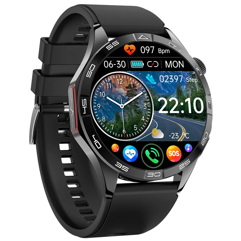 Smartwatch (silicone Preto), Tela Amoled De 1,43 Polegadas, Chamada De Emergência Sos