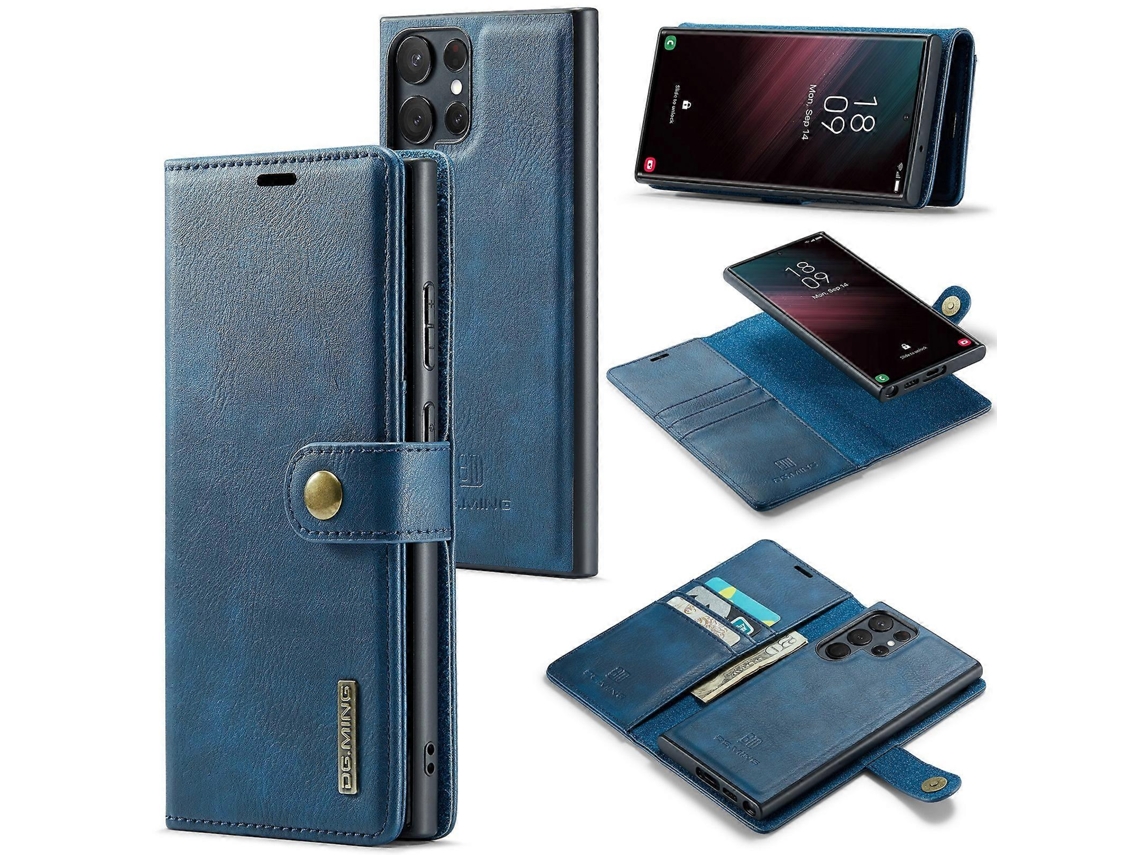 Capa De Couro Magnética Removível Com Textura Crazy Horse Da Dg.ming Para Samsung Galaxy S23 Ultra 5g