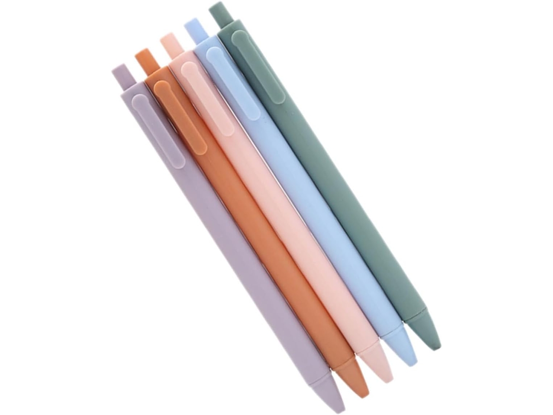 Conjunto De 5 Canetas Em Gel Para Estudantes, Cores Pastel, Mecanismo