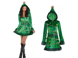 Vestido de Natal com Capuz Verde Escuro 2Xl