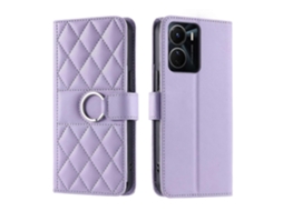 Capa De Celular De Couro Com Fivela De Anel E Losangos