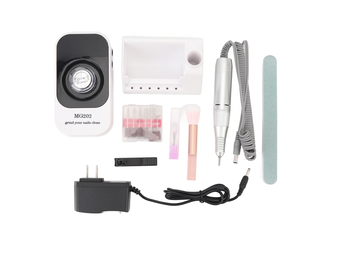 Taladro De Uñas Eléctrico 40000rpm Recargable Con 7 Cabezales Y 6 Bandas De Lijado Para Manicura Profesional