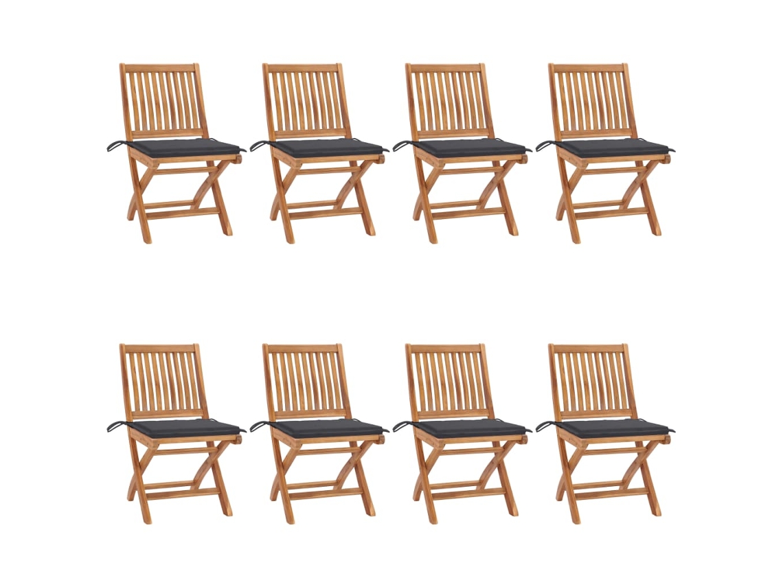 Folding Chair, Folding Chairs Vidaxl Antracite Madeira (n/a)