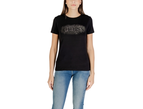 T-shirt De Mulher Guess Active Tank Ingrid Ss Algodão Preto (s)