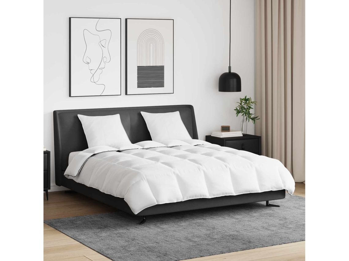 Vidaxl Edredom De Inverno Com Travesseiro 3 Unid. Branco Pena De Ganso