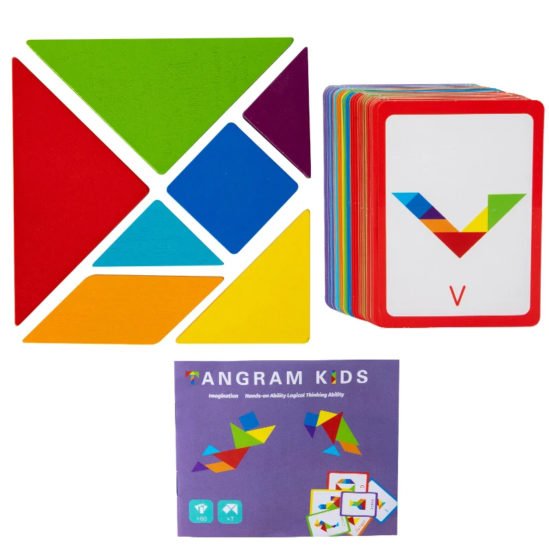 Brinquedo Educativo 3d Tangram De Madeira Montessori