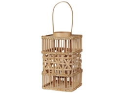 Linterna Decorativa Beliani Lumbis De Bambú Marrón 22x22x54