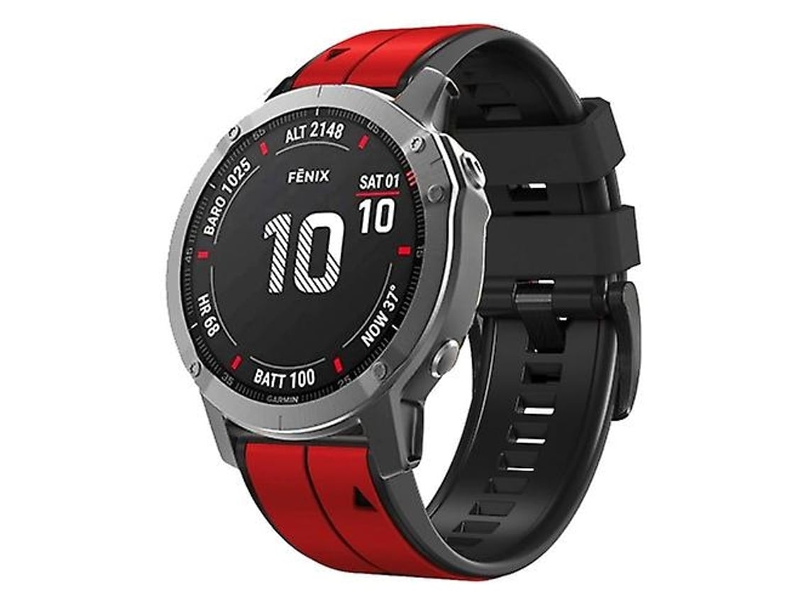 Lurelia Garmin Fenix 3 Hr Pulseira De Silicone 22mm Vermelha Preta