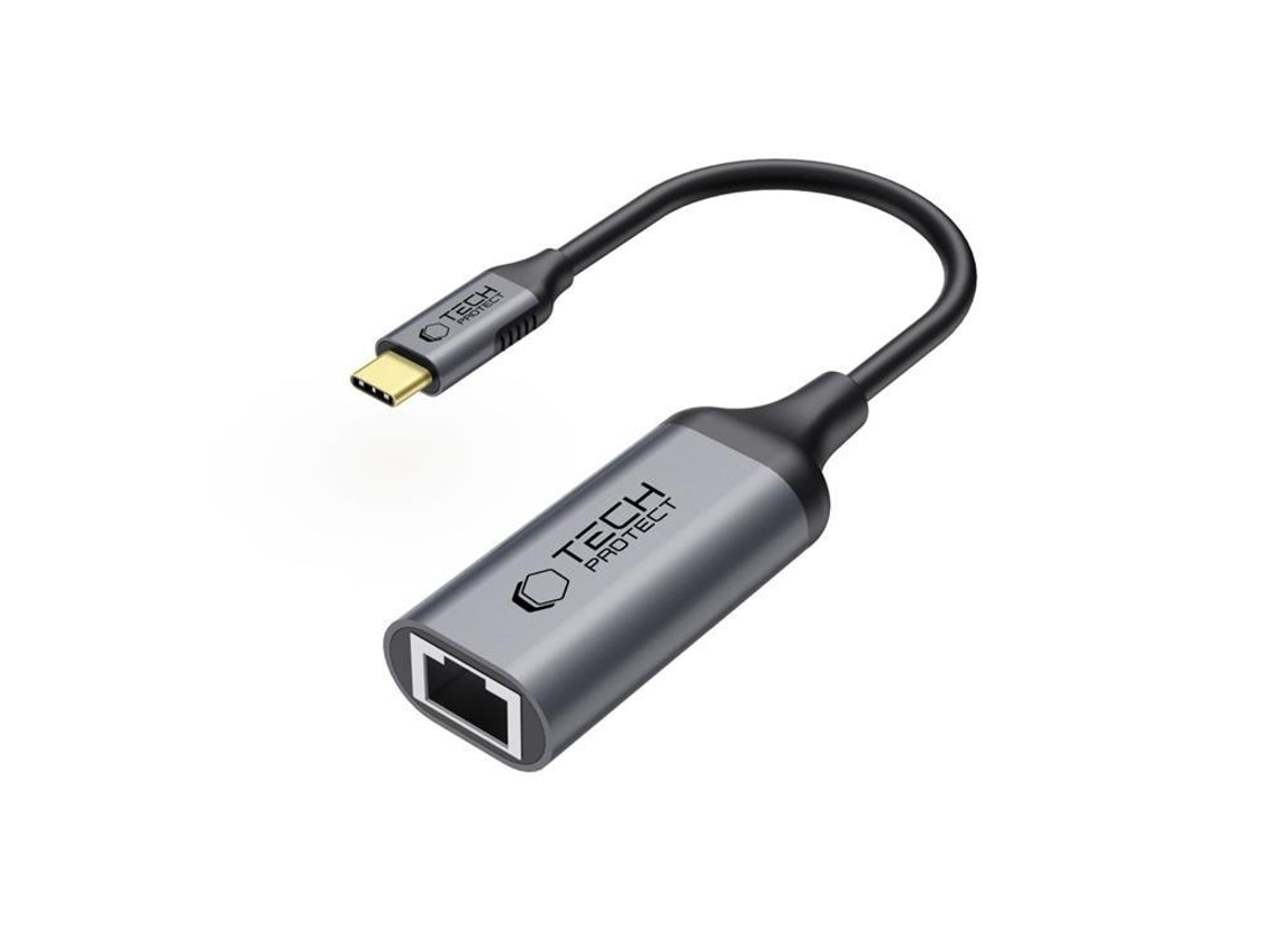 Adaptador Tech-protect Tipo-c Ethernet Rj45 1000mbps Ultraboost - Preto-aquaforge