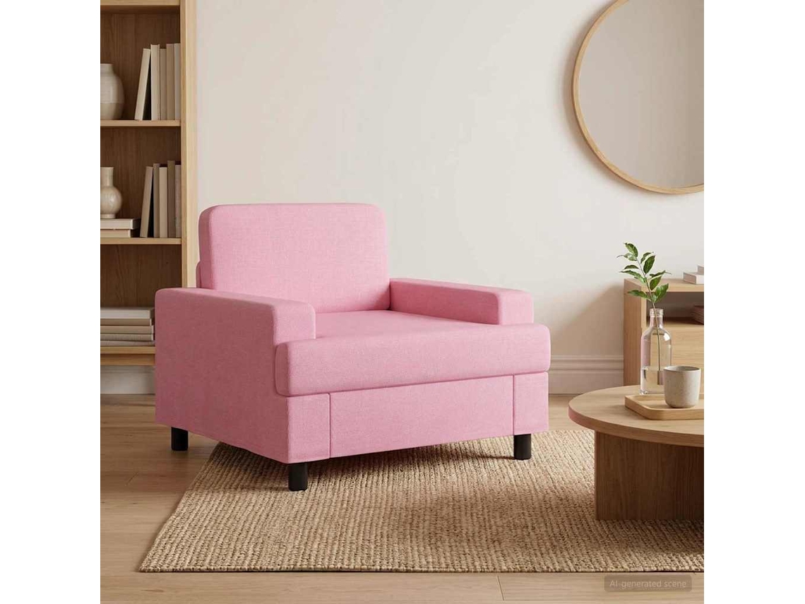 Vidaxl Poltrona Rosa Tecido