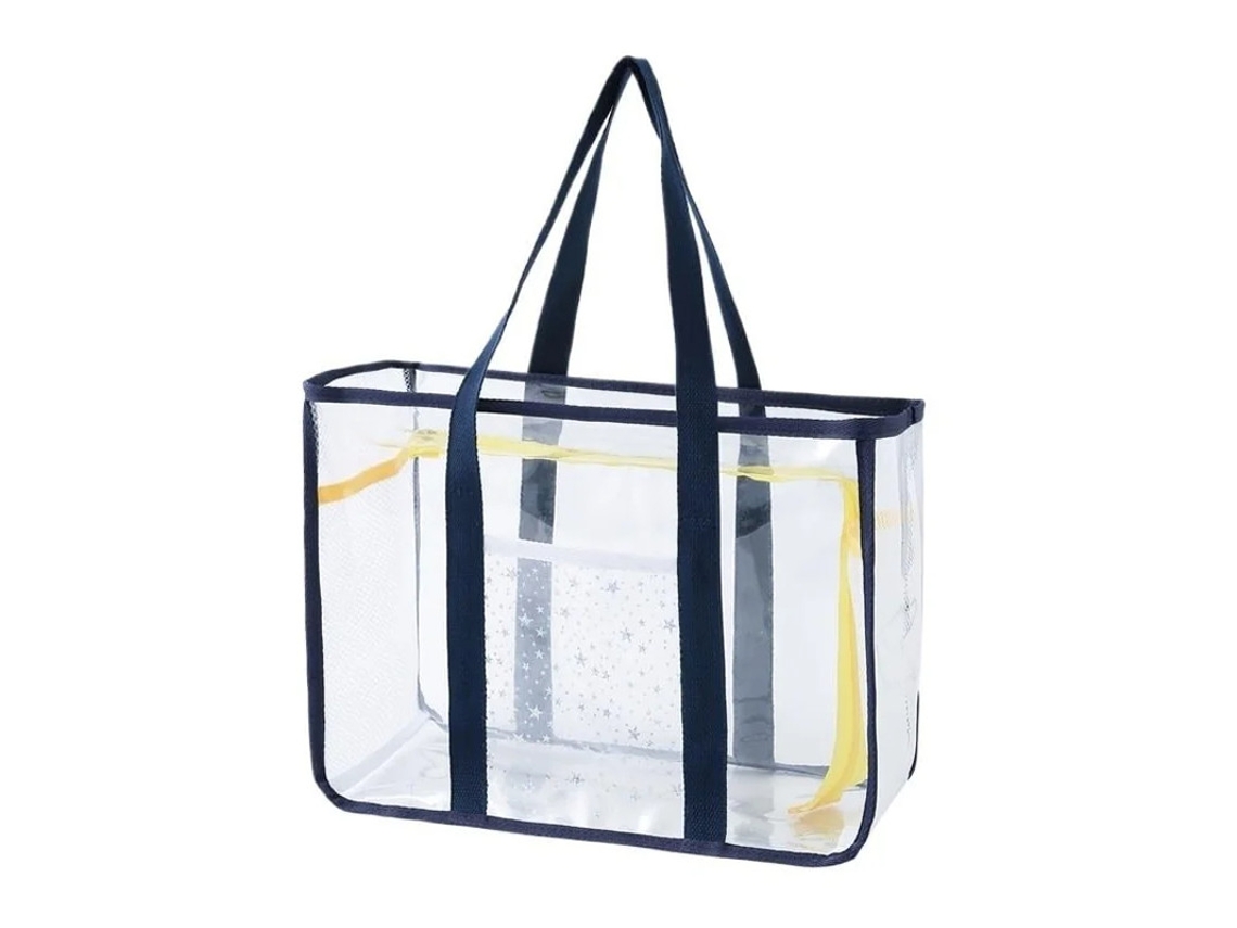 Bolsa De Praia Feminina Para Atividades Ao Ar Livre Pvc Transparente Para Viagem Armazenamento Prático Natação Preto Bestvite