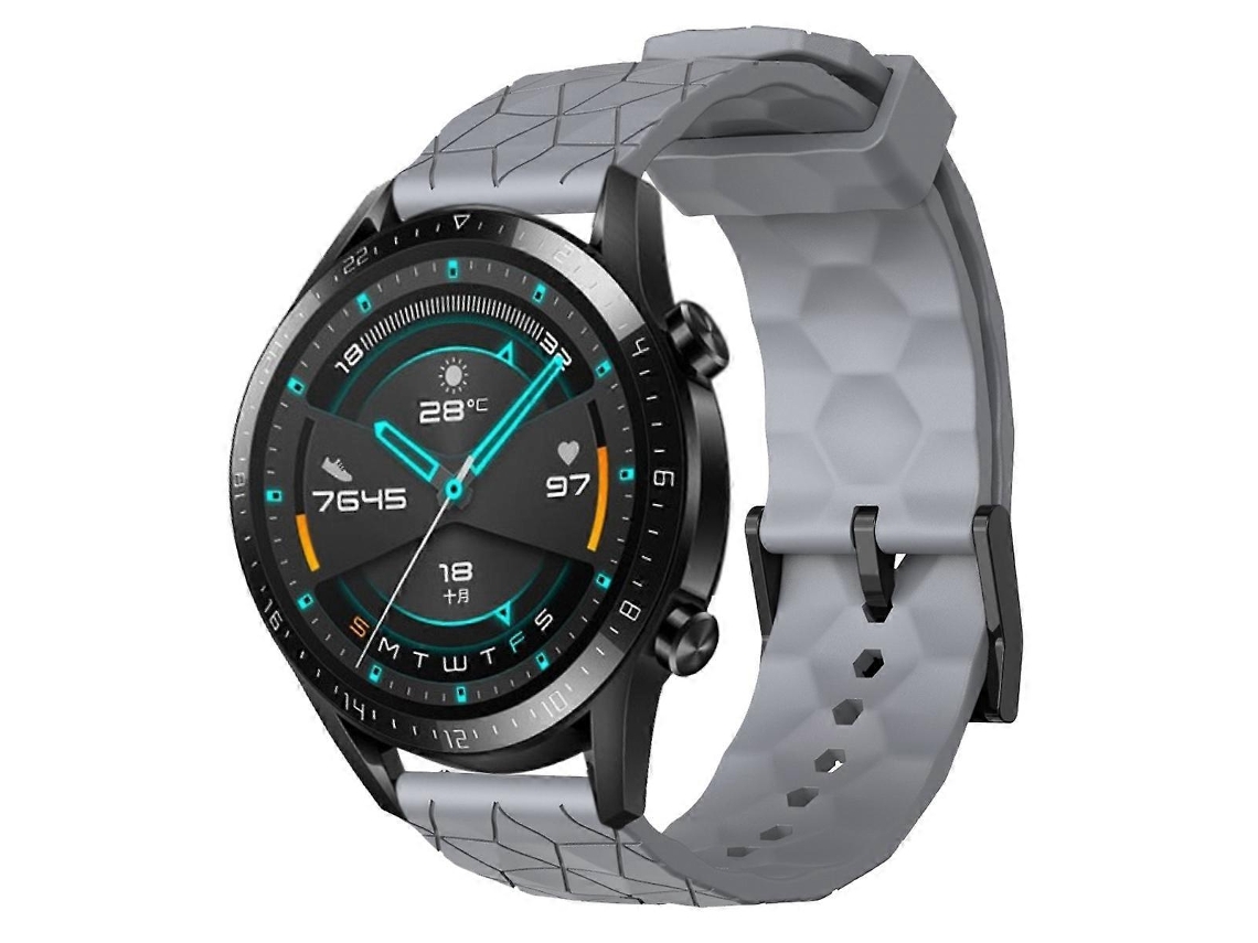 Pulseira De Silicone De Cor Sólida Com Estampa De Futebol Para Huawei Watch Gt2 42mm 20mm