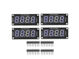Veloriskku-módulo De Display Led De 4 Dígitos Tubo Digital De 7 Segmentos Reloj Tm1637 0.56 Polegadas Azul Mra041c, 4 Set