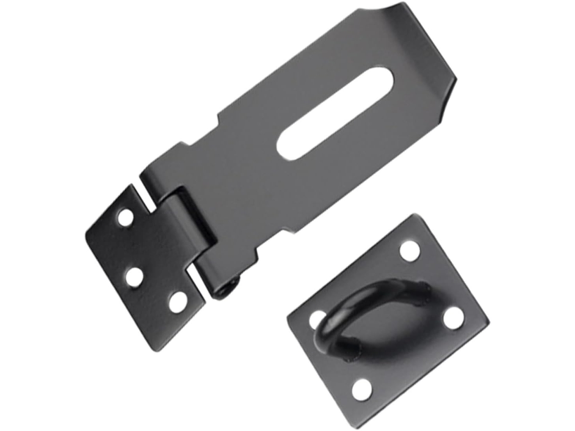 Fecho De Porta Antirroubo, 2 Peças, Aço Inoxidável Resistente, Preto
