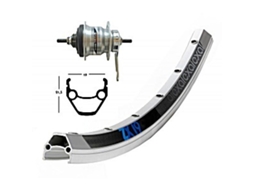 Roda traseira retropedalada EXAL Winora Zx19.36 Tr.Sh