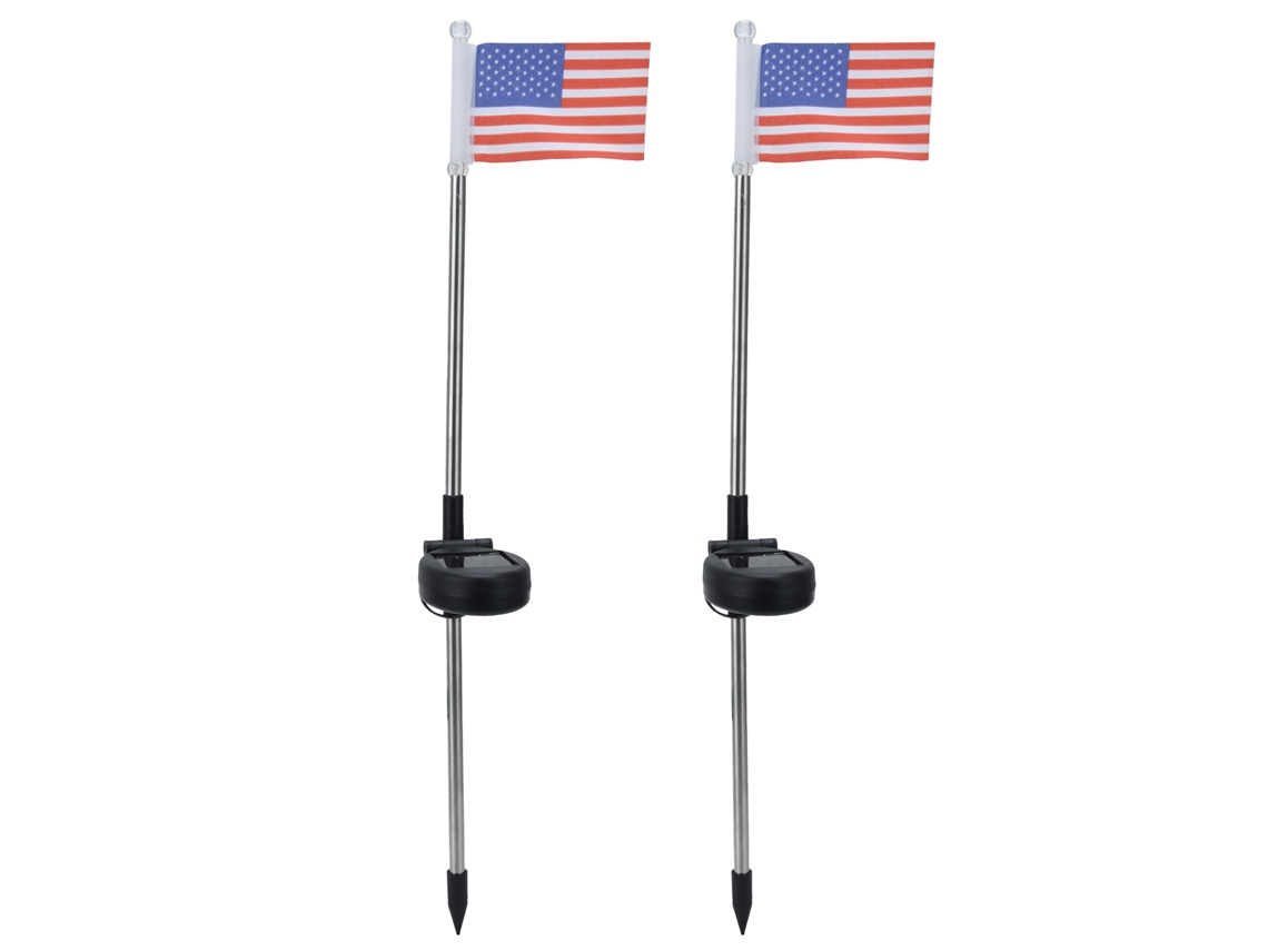 2pcs Lâmpadas de Jardim Bandeira Americana LED Decoração