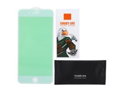 Película de Vidro Temperado com Luz Verde para iPhone 7 Plus com Borda Branca