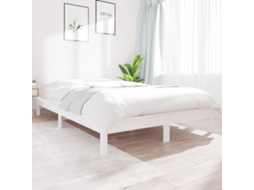 Vidaxl Estrutura De Cama 120x200 Cm Pinho Maciço Branco