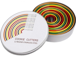 Cortadores de Biscoitos de Aço Inoxidável, 12 Tamanhos Redondos, Moldes para Biscoitos, Acessórios de Confeitaria