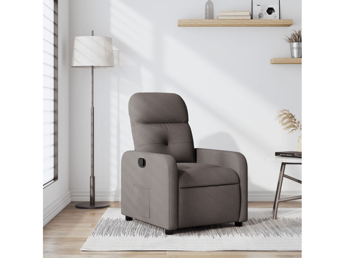 Vidaxl Poltrona Reclinável Tecido Cinzento-acastanhado