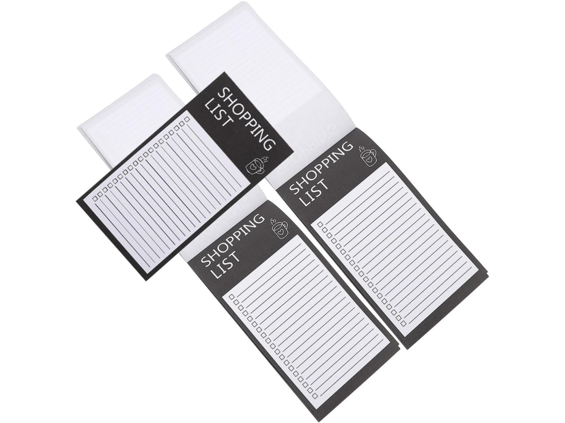 Bloc-notes 3 Livres Folhas Destacáveis Em Papel Noir Para Lista De Cursos Magnétique Adaptado À Presque Todos
