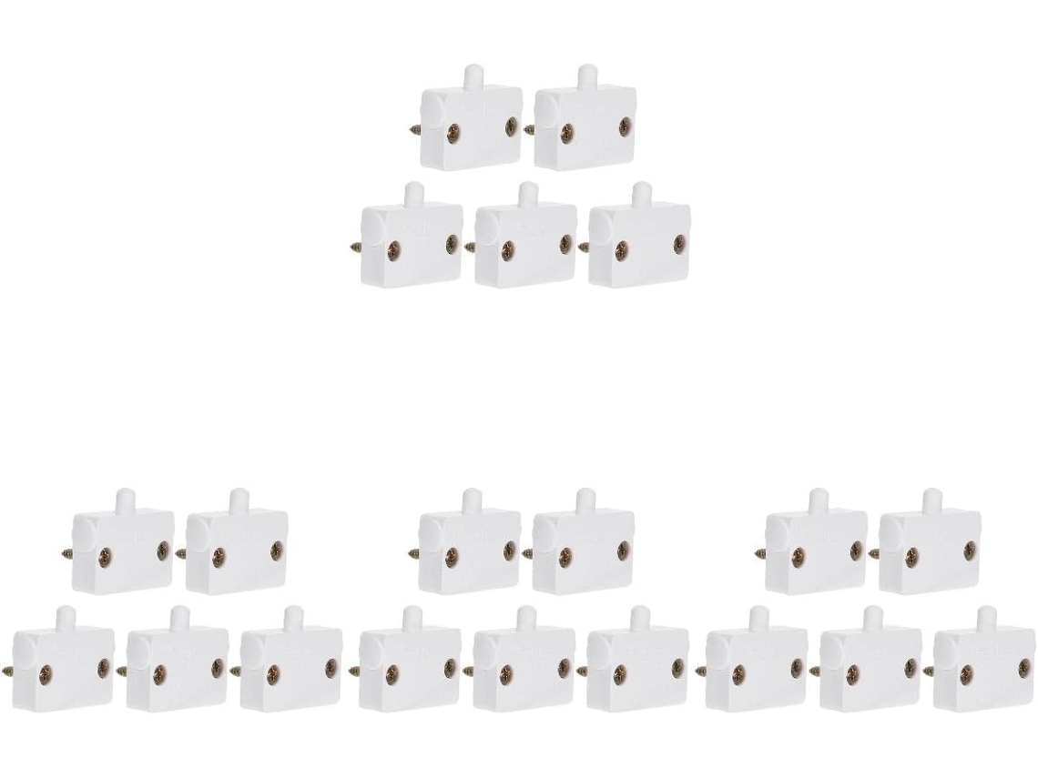 Conjunto de 20 Interruptores de Botão para Iluminação de Portas Normalmente Fechadas em Armários e Gabinetes SFUSHOS