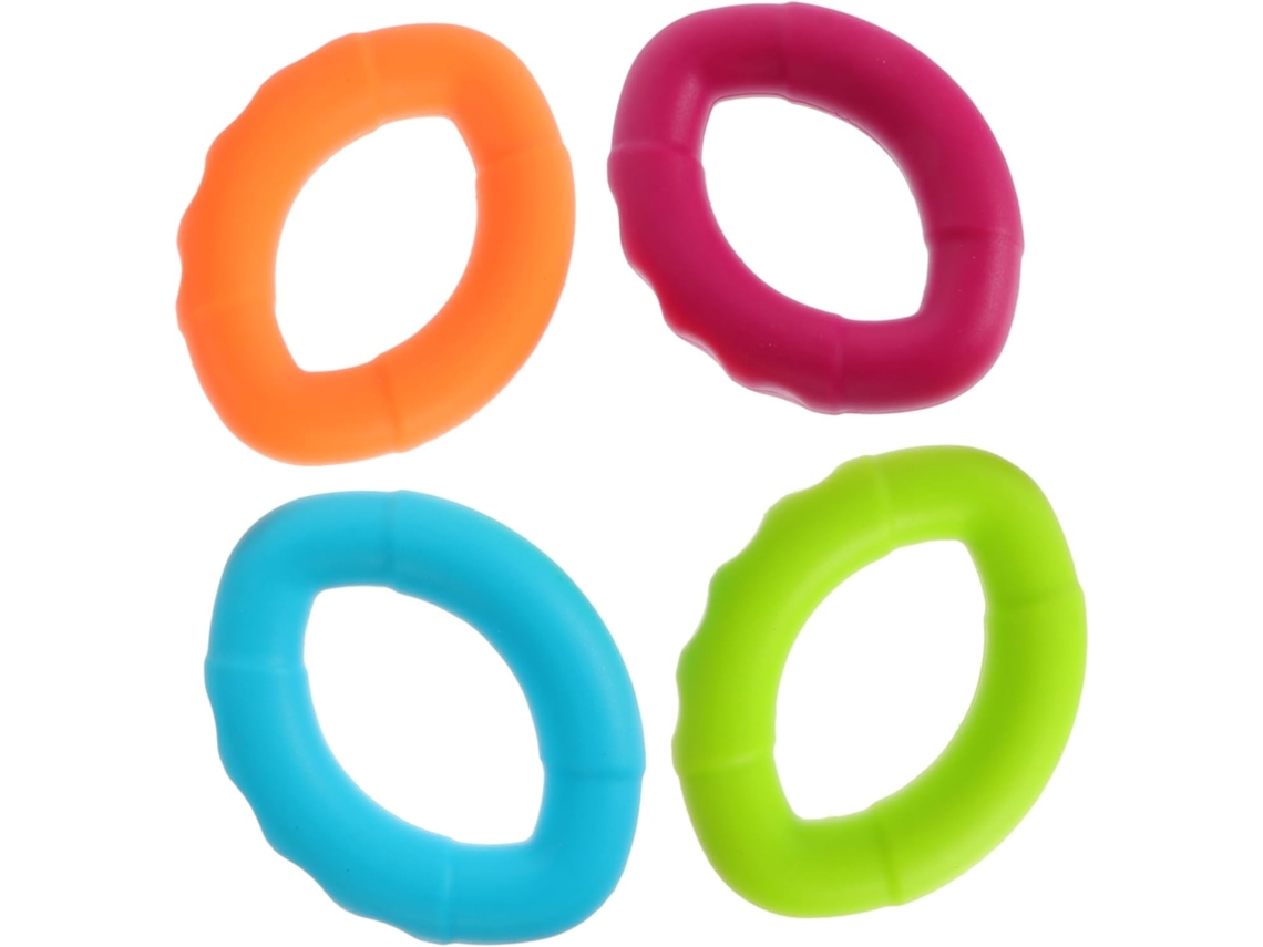 Baluue Conjunto De 4 Anéis Silicone Para Fortalecimento Da Pegada, Anéis Massageadores Para Os Dedos, Anéis De