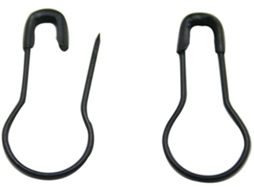 Pacote com 100 Alfinetes de Segurança Pequenos de 2cm em Metal Preto, formato de broche
