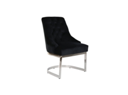 Cadeira de Aço, Poliéster, Veludo Preto ALEXANDRA HOUSE LIVING (60x58x93cm)