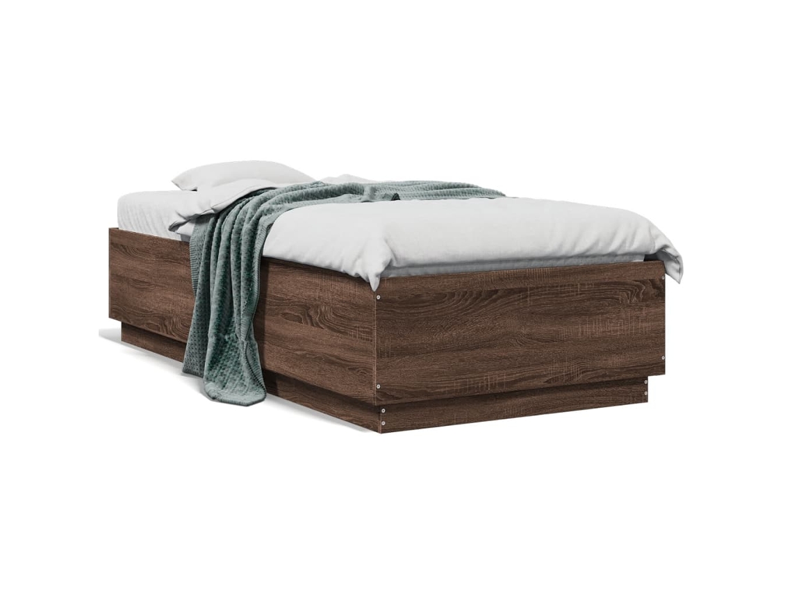 Bed Frame, Bed Frames Vidaxl Marrom Madeira Processada (90 X 190 Cm)