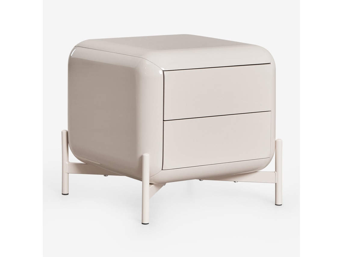 Sklum Pack De 2 Mesas De Cabeceira 45x45 Cm Em Mdf Alazne Mdf Tapioca Bege