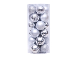 Conjunto de Bolas de Natal em Formato Especial 24 Unidades-Prata AURUM