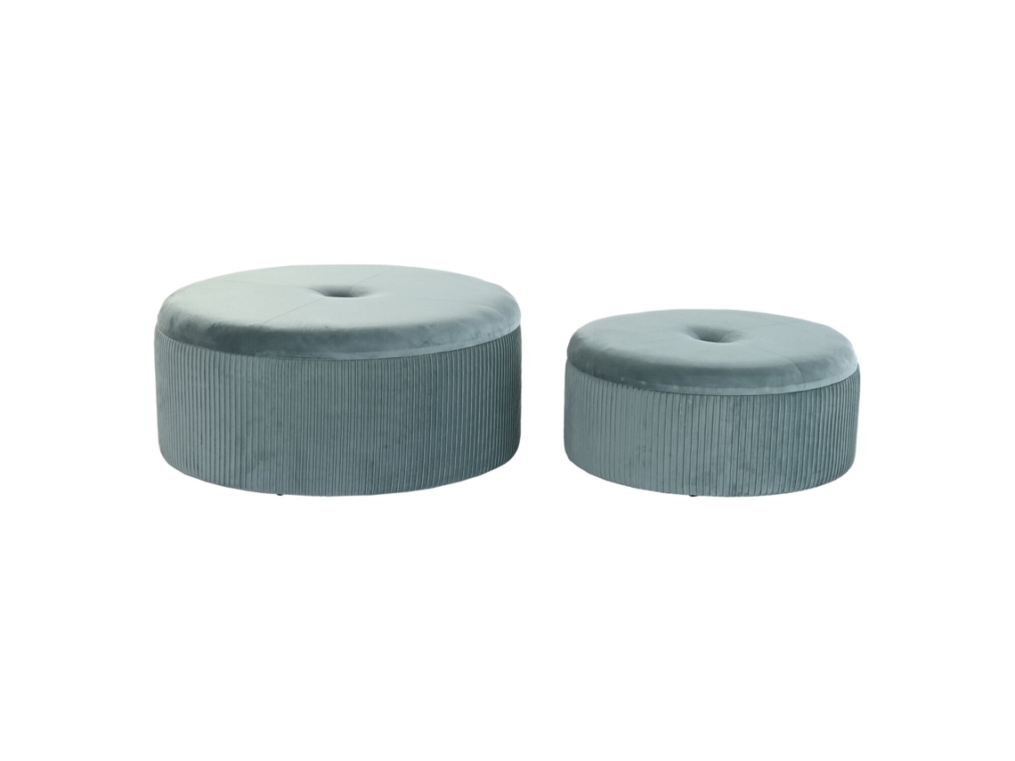 Conjunto de 2 Apoios para os Pés em Poliéster Mdf com Veludo ALEXANDRA HOUSE LIVING (70x70x28cm)
